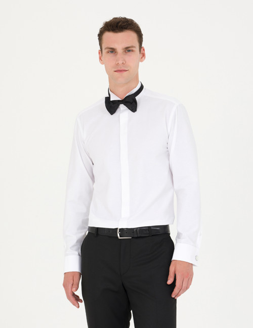 Beyaz Slim Fit Smokin Gömlek 50268189-VR013
