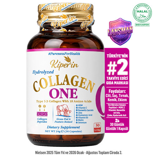 One | Tek Hidrolize Kolajen Peptitler | MSM, Biotin, Hyaluronik Asit, Selenyum, Vitamin D | 30Kapsül