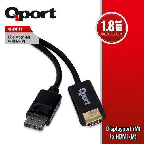 Q-DPH DISPLAY PORT(M) TO HDMI(M) 1.80 METRE ÇEVİRİCİ KABLO