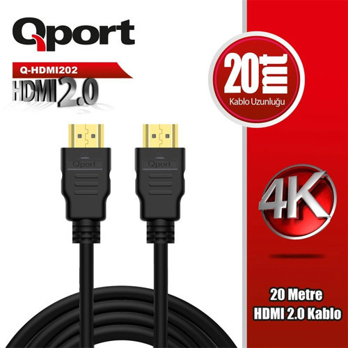 Q-HDMI202 HDMI 2.0 VERSİYON 4K 60HZ 20 METRE KABLO