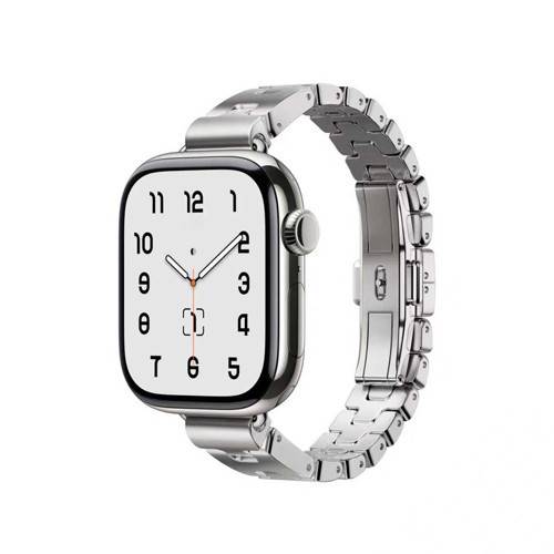 Apple Watch 42mm Uyumlu Kordon Modern Şık Tasarım Gümüş
