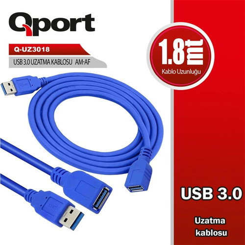 Q-UZ3018 USB 3.0 1,8MT UZATMA KABLOSU