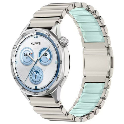 Huawei Watch GT2 46mm Uyumlu Kordon Metal Kasa Silikon İç Kısım Tasarım