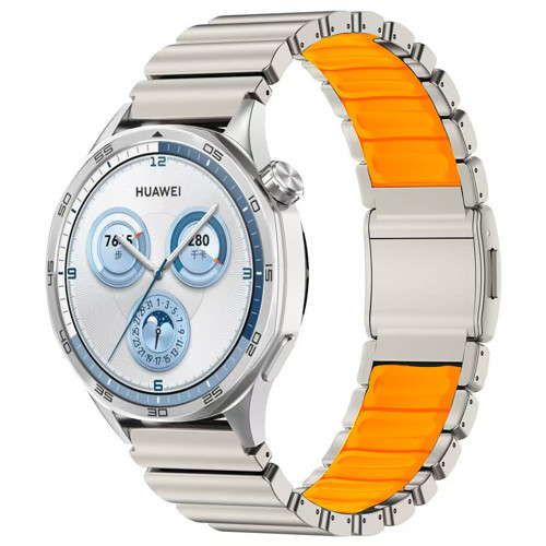 Huawei Watch GT2 46mm Uyumlu Kordon Metal Kasa Silikon İç Kısım Tasarım