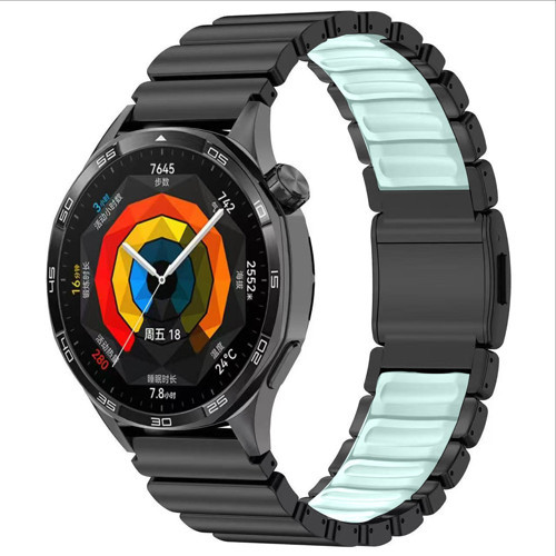 Huawei Watch GT2 46mm Uyumlu Kordon Metal Kasa Silikon İç Kısım Tasarım