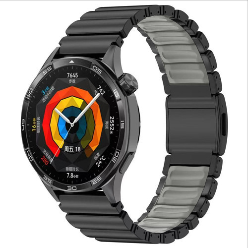 Huawei Watch GT2 46mm Uyumlu Kordon Metal Kasa Silikon İç Kısım Tasarım