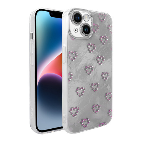 iPhone 15 Kılıf Kamera Çıkıntılı Parlak Figürlü Shiny Happy Silikon Kapak