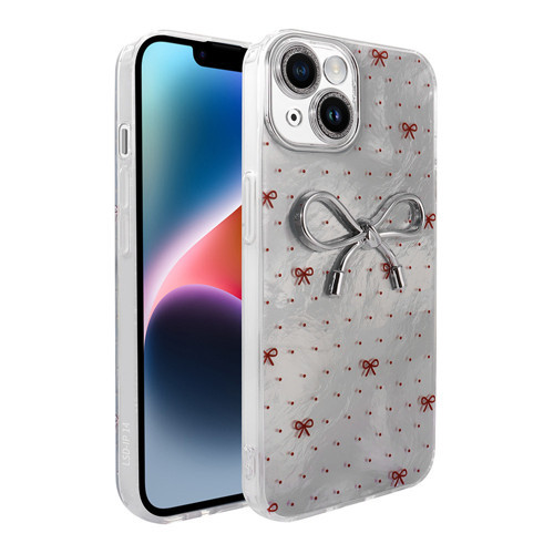 iPhone 15 Kılıf Kamera Çıkıntılı Parlak Figürlü Shiny Happy Silikon Kapak