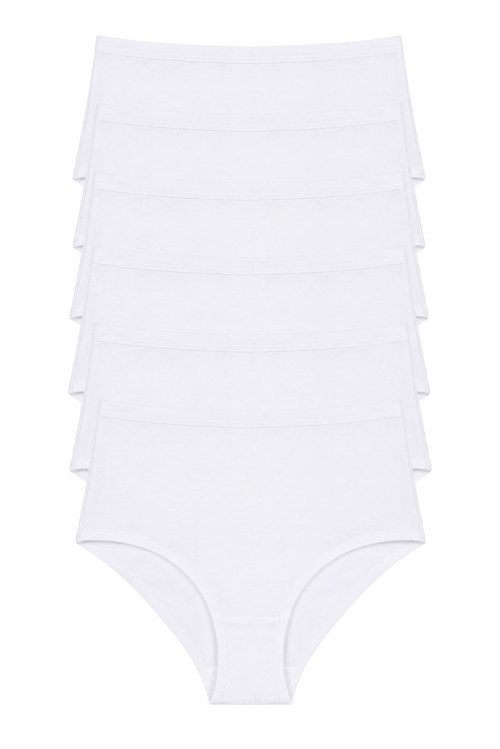 Kadın Yüksek Bel Slip Külot 6'lı Paket Pamuklu Likralı Esnek Rahat İç Çamaşırı