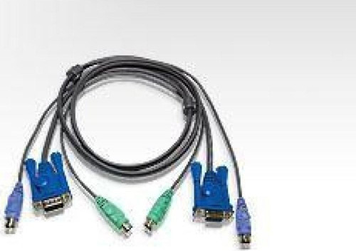 -2L-5002P/C PS/2 KVM Kablosu, VGA Monitör 15 pin HDB Dişi, PS/2 Klavye 6 pin mini-DIN Erkek, PS/