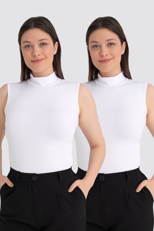 Kadın Balıkçı Yaka 2'li Kolsuz Body