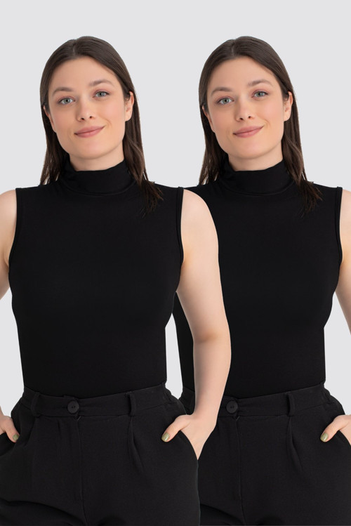 Kadın Balıkçı Yaka 2'li Kolsuz Body
