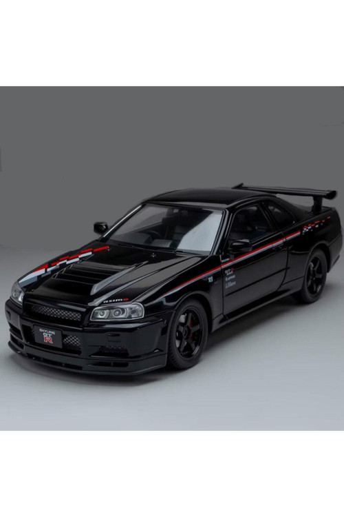 Nissan Skyline GT-R R34 Nismo Edition Siyah 1/24 Model Araba