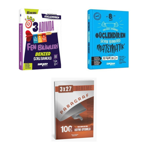 2027 Ankara 8. Sınıf Güçlendiren Fen LGS Bilimleri 3 Adımda Benzer + Matematik Soru + Ankapade 3'lü Set