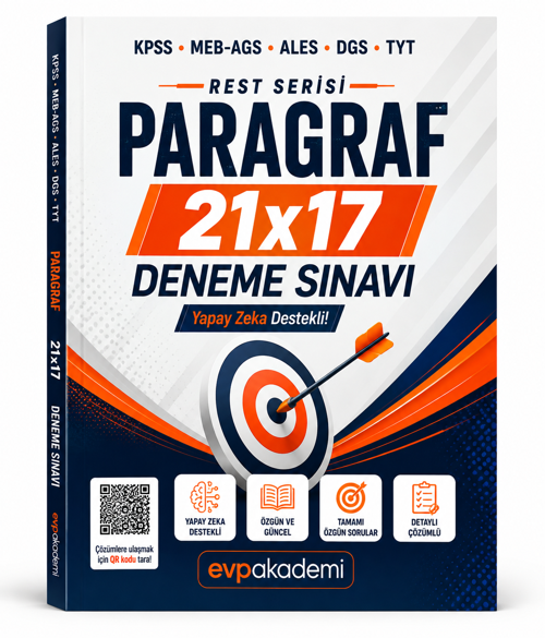 EVP 2027 Rest Serisi KPSS MEB-AGS ALES DGS TYT Paragraf 21x17 Deneme Çözümlü EVP Akademi