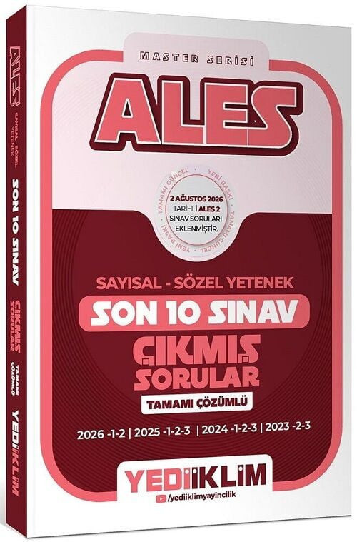Yediiklim 2027 ALES Master Çıkmış Sorular Son 10 Sınav Çözümlü