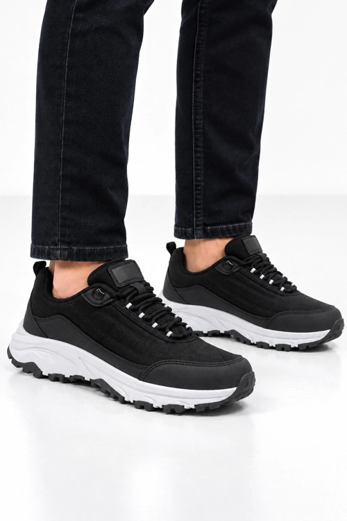 Mare Unisex Outdoor İçi Yünlü Kauçuk Taban Ayakkabı - Siyah-Beyaz