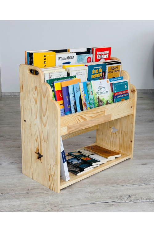 Masif Ahşap Çocuk Odası Kitaplığı