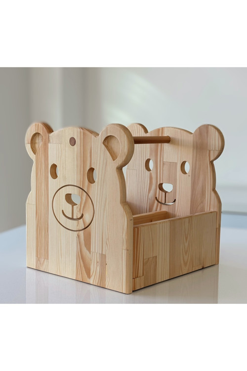 Masif Ahşap Montessori Çocuk Odası Kitaplığı