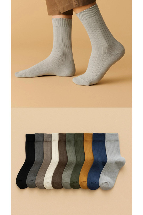 10 Çift Renkli Mevsimlik Çorap Unisex