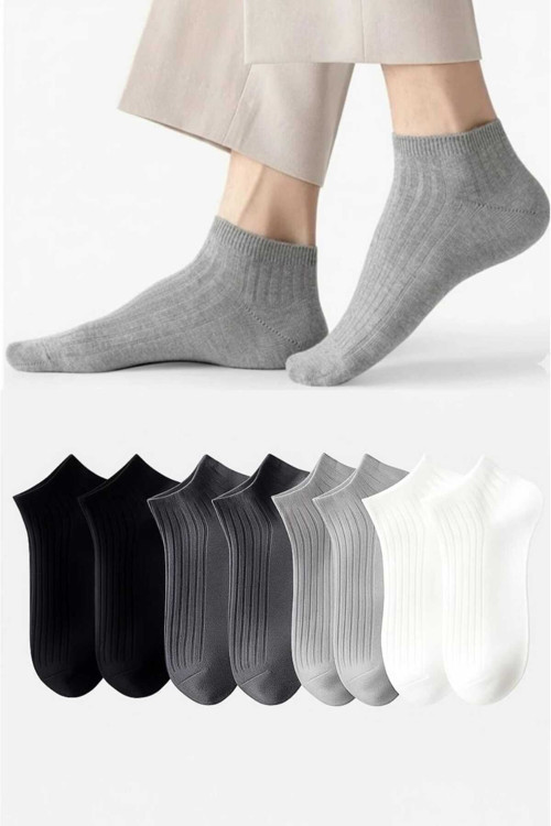8 Çift Unisex Renkli Çizgili Çorap