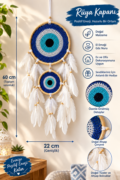 Düş Kapanı,Dreamcatcher, Rüya Kapanı,Dekoratif Duvar Süsü
