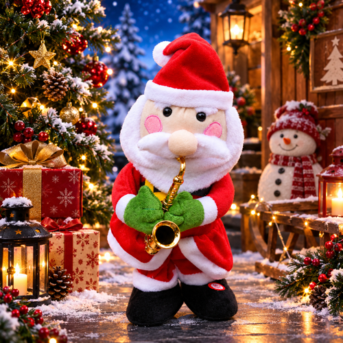 SAKSAFON ÇALAN NOEL BABA MÜZİKLİ DANS EDEN NOEL BABA YILBAŞI HEDİYESİ NOEL HEDİYESİ CHRISTMAS GIFT