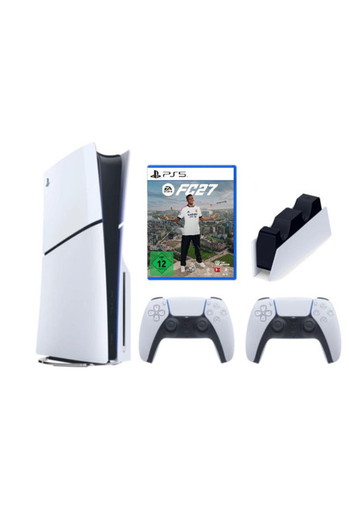 Playstation 5 Slim Cdli + 2.kol Dualsense + Şarj İstasyonu + PS5 FC27 (İthalatçı Garantili)
