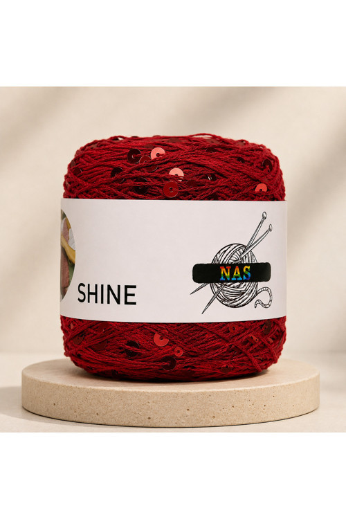 Shine %45 Pamuk Payetli Örgü İpi 100 gr 230 m Yazlık El Örgü İpi - 1 ADET Mavi 100 - 149 gr 200-249m 10