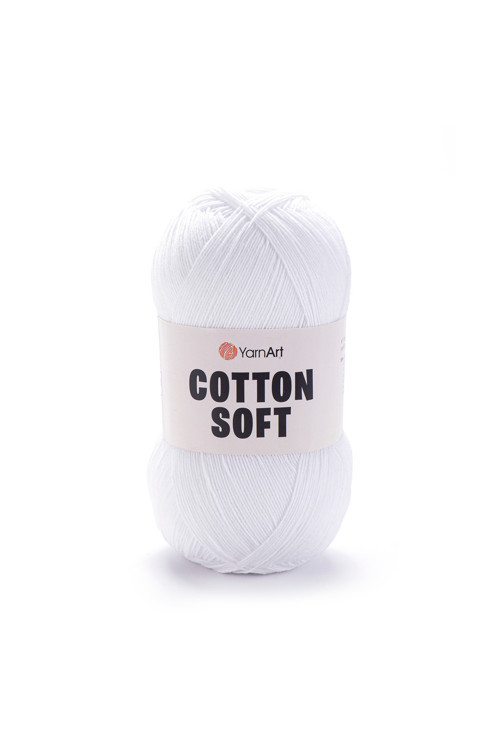 Cotton Soft %55 Pamuk %45 Akrilik – 100 g 600 m Süper İnce Örgü İpi-7-1 ADET Beyaz 100 - 149 gr 500-999 1
