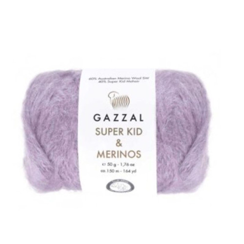 SuperKid & Merinos Merino Yün Mohair El Örgü İpi 50 gr 150 m Mor 1