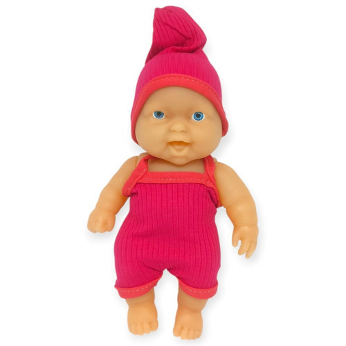 20 cm Sevimli Et Bebek - Çıkarılabilir Neon Kıyafetli Gerçekçi Oyuncak Bebek - Pembe