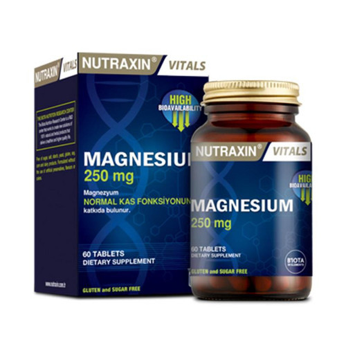 Magnesium Citrate 250 mg Takviye Edici Gıda 60 Tablet