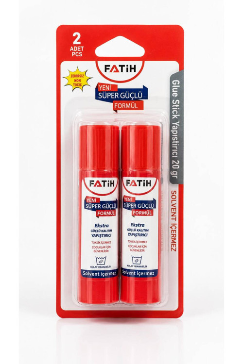 FATİH Glue Stick 20 gr x 2 Adet Süper Güçlü Formül Stick Yapıştırıcı