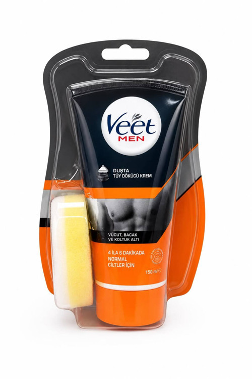 Veet Men Duşta Tüy Dökücü Krem 150 ml Süngerli Normal Ciltler İçin