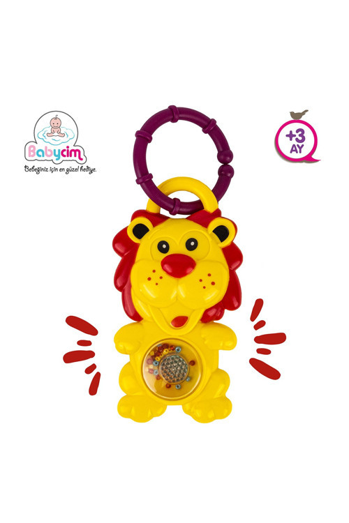 Aslan Figürlü Işıklı Sesli Çıngırak Bebek Oyuncağı +3 Ay