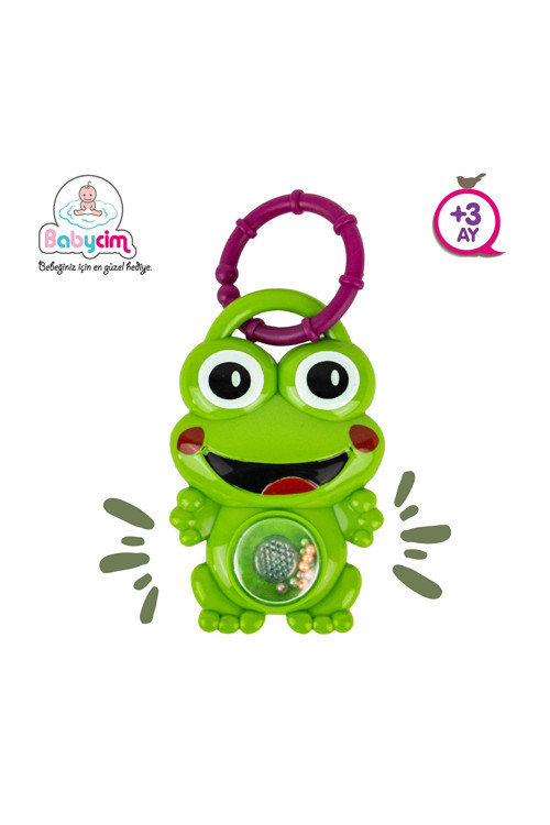 Kurbağa Figürlü Işıklı Sesli Çıngırak Bebek Oyuncağı +3 Ay
