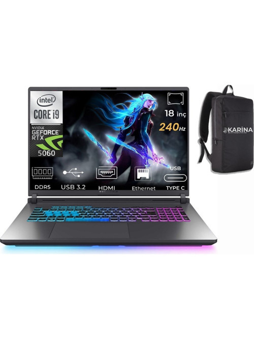 Rog Strix G18 i9-14900HX G815JMR-S9041W-K17 96GB 1TB+1TB RTX5060 W11Home 18" WQXGA Gaming Laptop