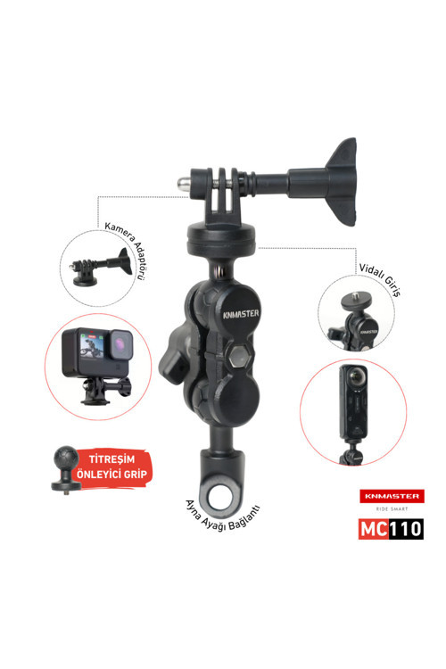 MC110 – 360° Ayarlanabilir Motosiklet Ayna Dibi Aksiyon Kamera Aparatı