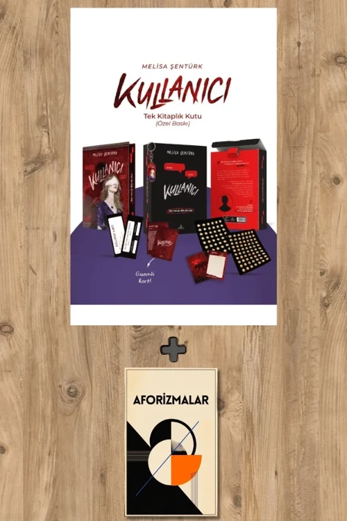 Kullanıcı - Tek Kitaplık Yan Boyamalı Kutu (Ciltli) + Aforizmalar - Melisa Şentürk