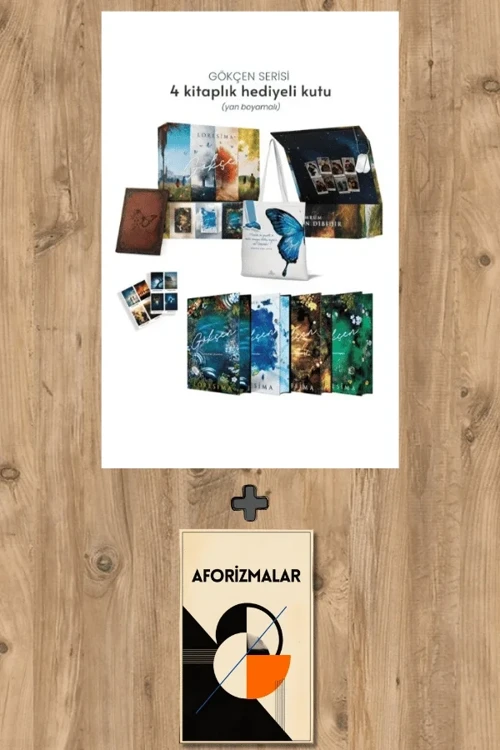 Gökçen Serisi – 4 Kitap Takım (Yan Boyamalı - Hediyeli Kutu - Ciltli) + Aforizmalar - Loresima