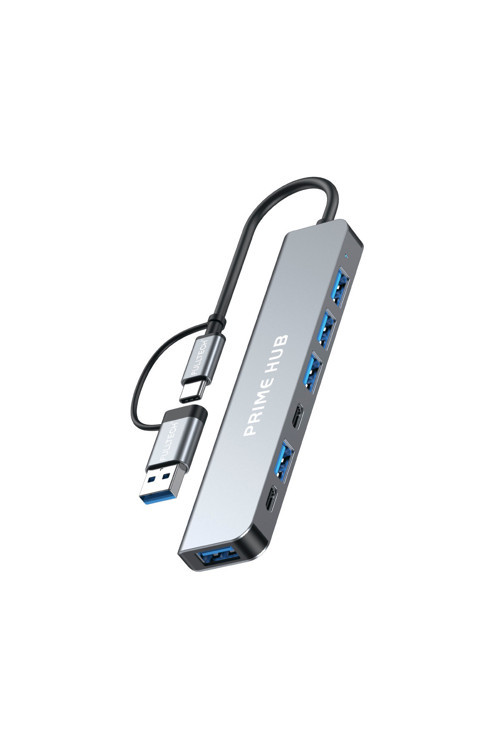 FH28 7-in-2 USB-C+A Çoklayıcı | 5x USB Girişi + 2x USB-C | 5Gbps Hızlı Veri Aktarımı | Lapt