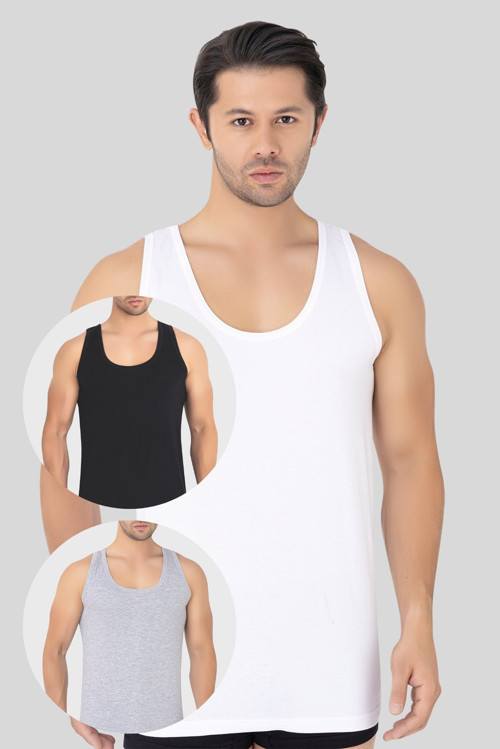 6'lı Paket Renkli Erkek Atlet %100 Pamuklu Penye, Nefes Alabilir İç Giyim