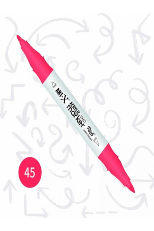 Gülceren Hobi Su Bazlı Çift Uçlu Akrilik Boya Kalem (Markör) Seti 36 Renk - Acrylic Duo Marker Çift Uçlu 4