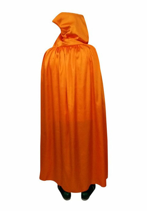 Turuncu Renk Kapişonlu Halloween Pelerin 140 cm