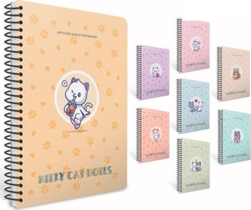 Spiralli Plastik Kapak Defter Kitty Cat A4 80 Yaprak Çizgili 7279 (2 Li Paket)