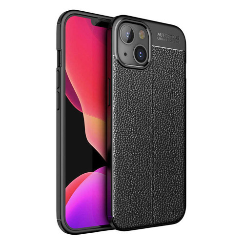 iPhone 14 Plus Kılıf Deri Görünümlü Silikon Kamera Korumalı Üstün Koruma Maks