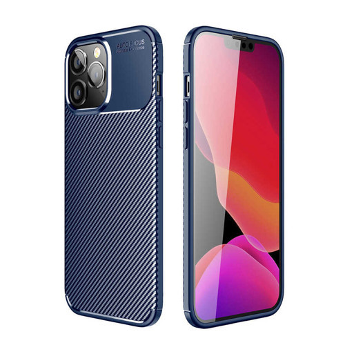 iPhone 14 Pro Kılıf Karbon Görünümlü Silikon Kamera Korumalı Üstün Koruma Maks