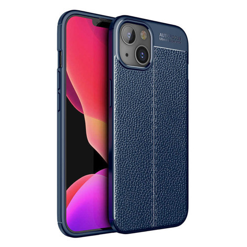 iPhone 14 Plus Kılıf Deri Görünümlü Silikon Kamera Korumalı Üstün Koruma Maks