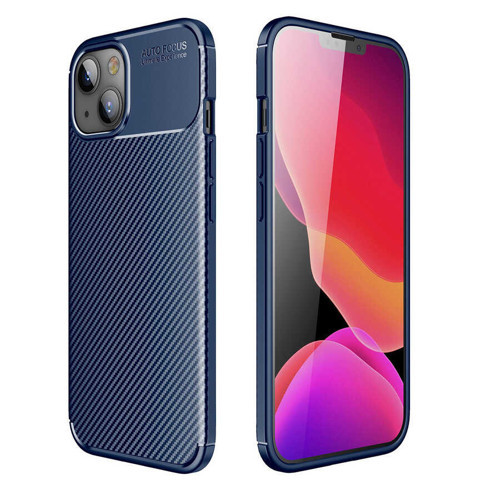 iPhone 13 Mini Kılıf Karbon Görünümlü Silikon Kamera Korumalı Üstün Koruma Maks